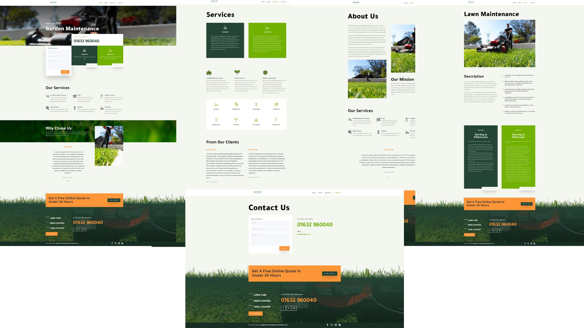 Landscaping designed website from Somebodyshero