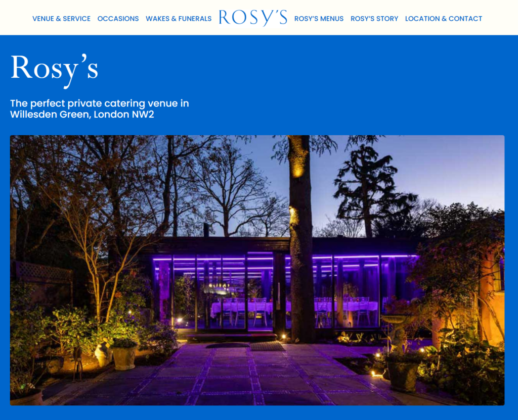 Rosy's Food - A delightful private garden restaurant 